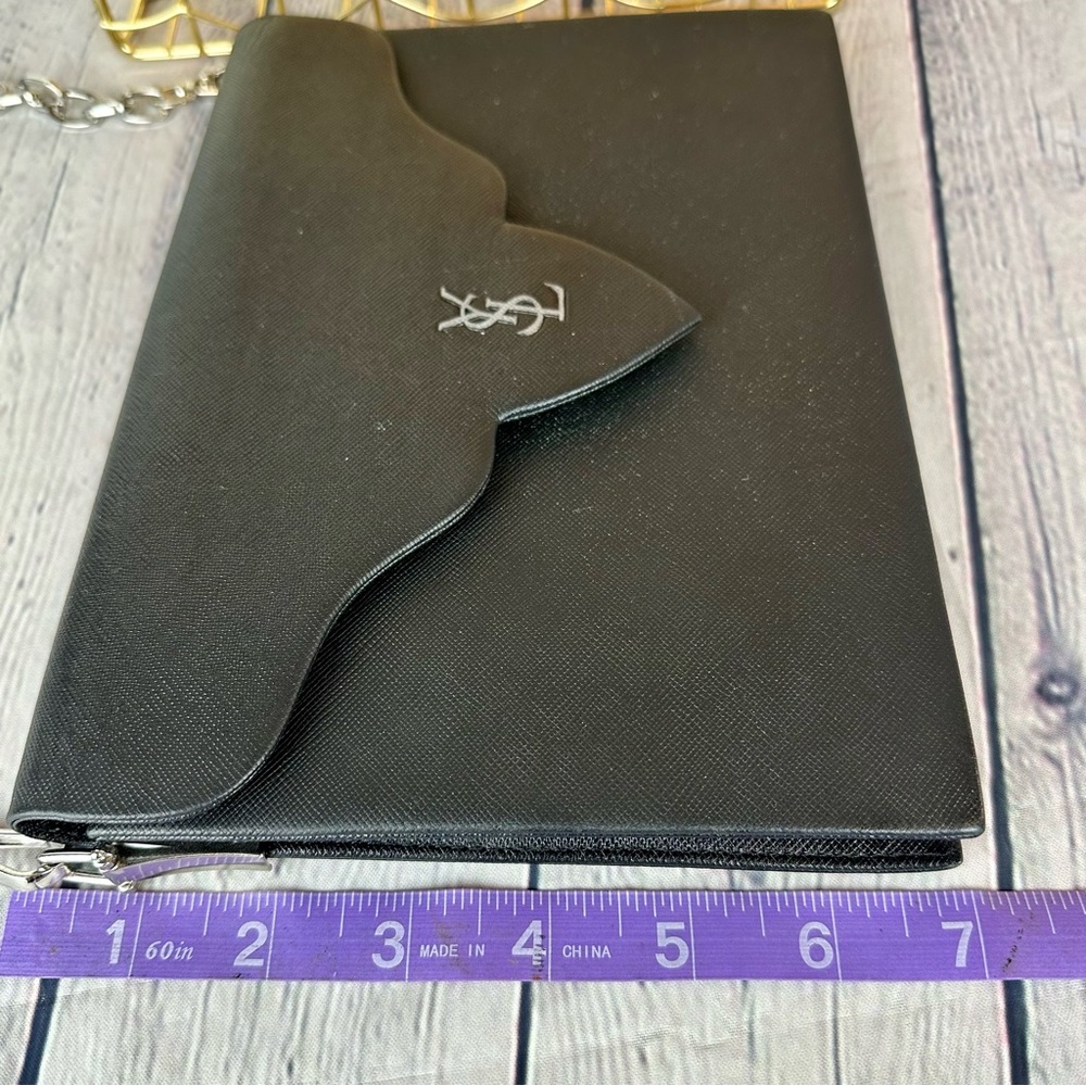 YSL YVES SAINT LAURENT Black Leather Clutch Crossbody  CUSTOM - Picture 11 of 12